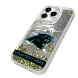 Carolina Panthers Personalized Tilt Glitter Phone Case for Apple iPhone