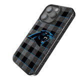 Carolina Panthers Plaid Black Bling Phone Case for Apple iPhone
