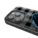 Carolina Panthers Plaid Black Bling Phone Case for Apple iPhone