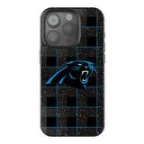Carolina Panthers Plaid Black Bling Phone Case for Apple iPhone