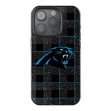 Carolina Panthers Plaid Black Bling Phone Case for Apple iPhone
