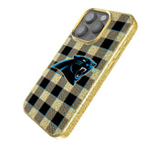 Carolina Panthers Plaid Bling Phone Case for Apple iPhone
