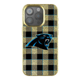 Carolina Panthers Plaid Bling Phone Case for Apple iPhone