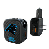 Carolina Panthers Text Backdrop 2 in 1 USB A/C Charger