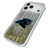 Carolina Panthers Text Backdrop Glitter Phone Case for Apple iPhone