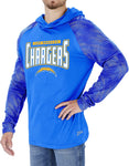 ZUBAZ LOS ANGELES CHARGERS NFL MEN'S TEAM COLOR HOODIE WITH TONAL VIPER SLEEVES-Large