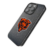 Chicago Bears Linen Black Bling Phone Case for Apple iPhone