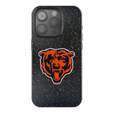 Chicago Bears Linen Black Bling Phone Case for Apple iPhone