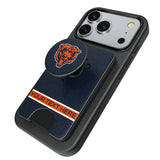 Chicago Bears Personalized Endzone Solid PopSockets MagSafe-Compatible PopWallet+