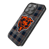 Chicago Bears Plaid Black Bling Phone Case for Apple iPhone