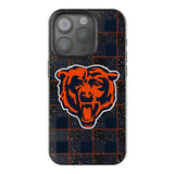 Chicago Bears Plaid Black Bling Phone Case for Apple iPhone