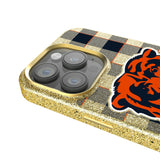 Chicago Bears Plaid Bling Phone Case for Apple iPhone