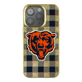 Chicago Bears Plaid Bling Phone Case for Apple iPhone