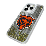 Chicago Bears Text Backdrop Glitter Phone Case for Apple iPhone