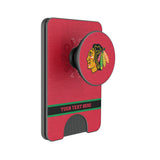 Chicago Blackhawks Personalized Endzone Solid PopSockets MagSafe-Compatible PopWallet+