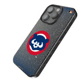 Chicago Cubs Home 1979-1993 - Cooperstown Collection Linen Black Bling Phone Case for Apple iPhone