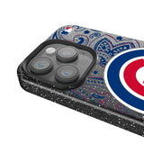 Chicago Cubs Paisley Black Bling Phone Case for Apple iPhone