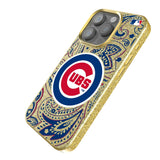 Chicago Cubs Paisley Bling Phone Case for Apple iPhone