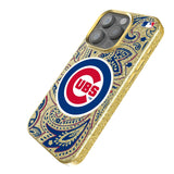 Chicago Cubs Paisley Bling Phone Case for Apple iPhone
