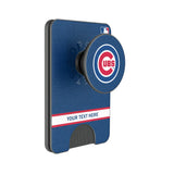 Chicago Cubs Personalized Endzone Solid PopSockets MagSafe-Compatible PopWallet+
