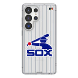 Chicago White Sox 1976-1981 - Cooperstown Collection Pinstripe Clear Phone Case for Samsung Galaxy