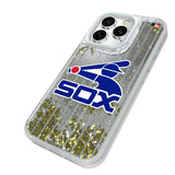 Chicago White Sox 1976-1981 - Cooperstown Collection Pinstripe Glitter Phone Case for Apple iPhone