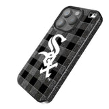 Chicago White Sox Plaid Black Bling Phone Case for Apple iPhone