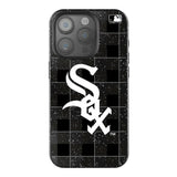 Chicago White Sox Plaid Black Bling Phone Case for Apple iPhone