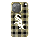 Chicago White Sox Plaid Bling Phone Case for Apple iPhone