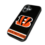 Cincinnati Bengals Personalized Stripe Bump Phone Case for Apple iPhone