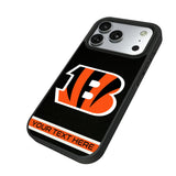 Cincinnati Bengals Personalized Stripe Bump Phone Case for Apple iPhone