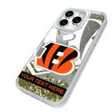Cincinnati Bengals Personalized Tilt Glitter Phone Case for Apple iPhone