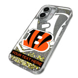Cincinnati Bengals Personalized Tilt Glitter Phone Case for Apple iPhone