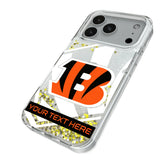 Cincinnati Bengals Personalized Tilt Glitter Phone Case for Apple iPhone