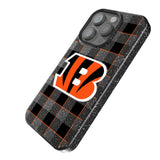 Cincinnati Bengals Plaid Black Bling Phone Case for Apple iPhone