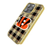 Cincinnati Bengals Plaid Bling Phone Case for Apple iPhone