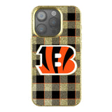 Cincinnati Bengals Plaid Bling Phone Case for Apple iPhone