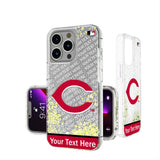 Cincinnati Reds Personalized EndZone Plus Glitter Phone Case for Apple iPhone