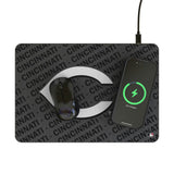Cincinnati Reds Personalized Tilt 15-Watt Wireless Charger and Mouse Pad