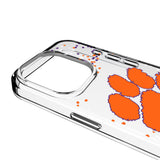 Clemson University Tigers Confetti Clear Phone Case for Apple iPhone