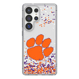 Clemson University Tigers Confetti Clear Phone Case for Samsung Galaxy