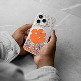 Clemson University Tigers Confetti Glitter Phone Case for Apple iPhone