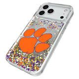 Clemson University Tigers Confetti Glitter Phone Case for Apple iPhone