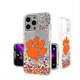 Clemson University Tigers Confetti Glitter Phone Case for Apple iPhone