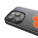 Clemson University Tigers Linen Black Bling Phone Case for Apple iPhone