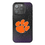 Clemson University Tigers Linen Black Bling Phone Case for Apple iPhone