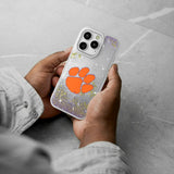 Clemson University Tigers Linen Glitter Phone Case for Apple iPhone