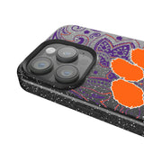 Clemson University Tigers Paisley Black Bling Phone Case for Apple iPhone