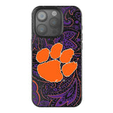 Clemson University Tigers Paisley Black Bling Phone Case for Apple iPhone
