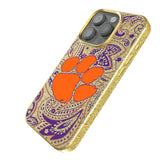 Clemson University Tigers Paisley Bling Phone Case for Apple iPhone